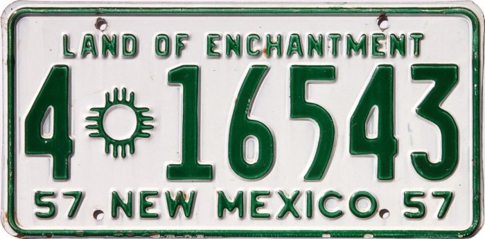 New Mexico Passenger Car License Plates 1912-Present including